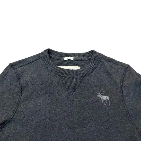 Y2K Abercrombie And Fitch Mens Muscle Sweater Medium Dark Gray Fitted Preppy - Picture 2 of 7